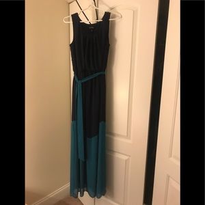 A. Byer Medium maxi colorblock navy and teal